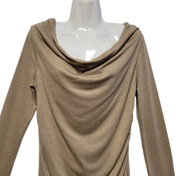 light Brown Long Sleeve Cowl Neck Blouse Top Various Sizes Size S Size XL -NW - Picture 4 of 8